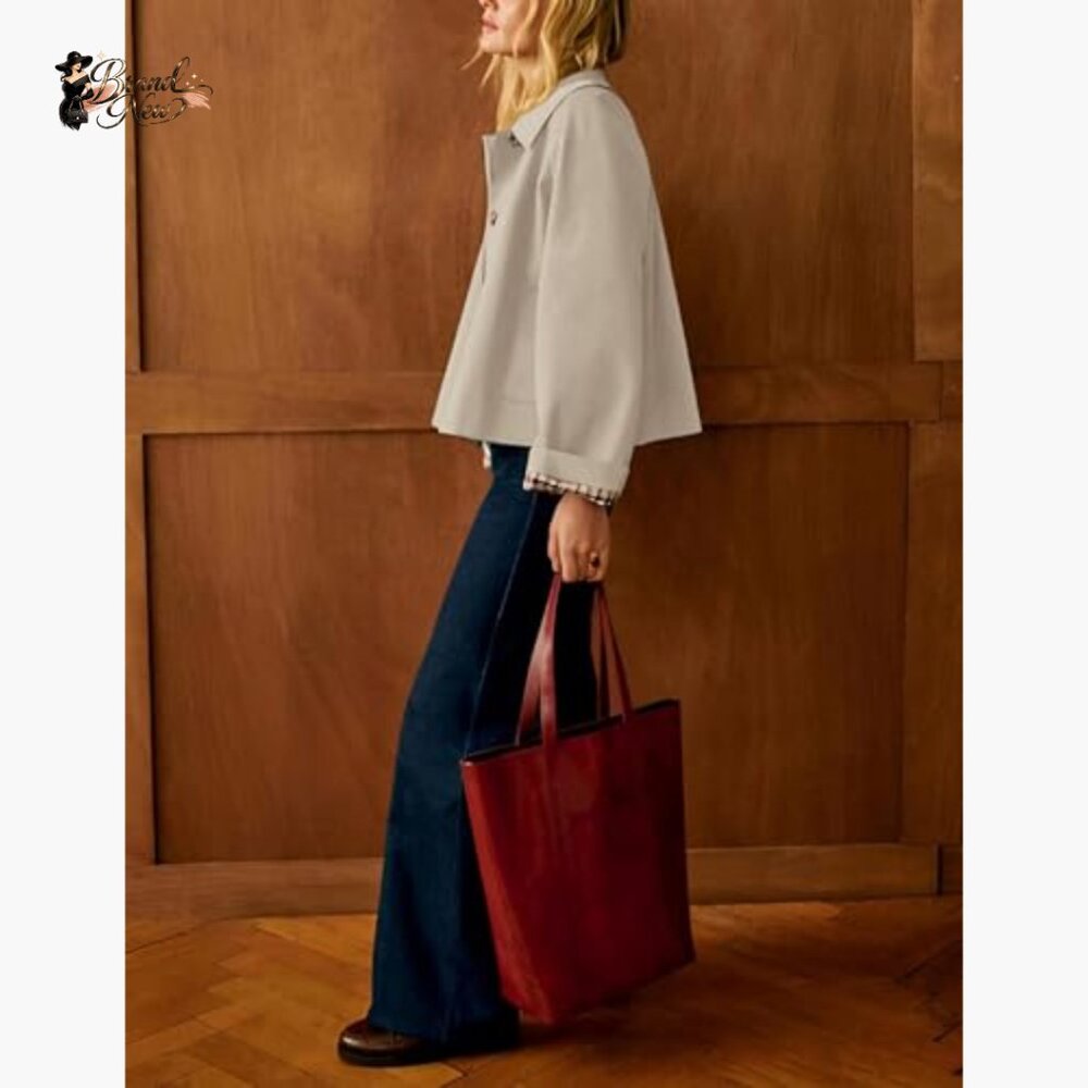 Lightweight Polyester Trench Jacket With Plaid Li… - image 4